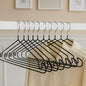 Clothes Hangers, 50Pack,Black Metal Hangers,15.7'W Space-Saving Shirt Hanger,Non-Slip Heavy Duty Hanger with Deep Shoulder Notches for Dress and Camisole