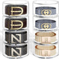 Belt Organizer for Closet Storage: Clear Acrylic 8-Layer Stackable Belt Box, Space-Saving Neat Case Holder