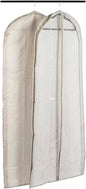 Household Essentials Hanging Zippered Garment Storage Bag with Clear Vision Front, Silver, Set of 2