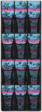 Over the Door Shoe Organizer 12 Large Pockets Hanging Shoe Organizer for Closet Sturdy Oxford Fabric Shoe Hanger Tropical Coconut Palm