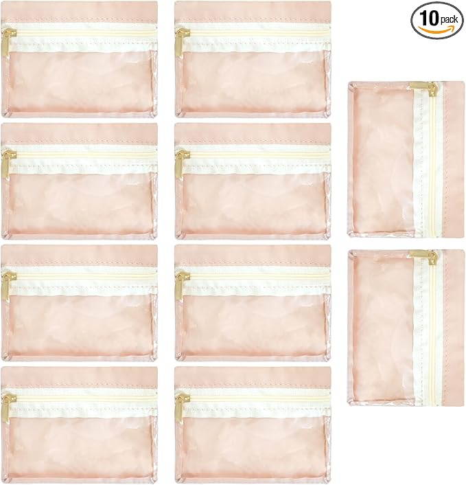 10Pcs Travel Jewelry Organizer with Zipper Clear Travel Jewelry Bag,Purse Organizer Pouches for Travel Business Trip Jewelry Pouch for Rings Earrings Necklace