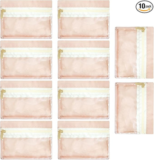 10Pcs Travel Jewelry Organizer with Zipper Clear Travel Jewelry Bag,Purse Organizer Pouches for Travel Business Trip Jewelry Pouch for Rings Earrings Necklace