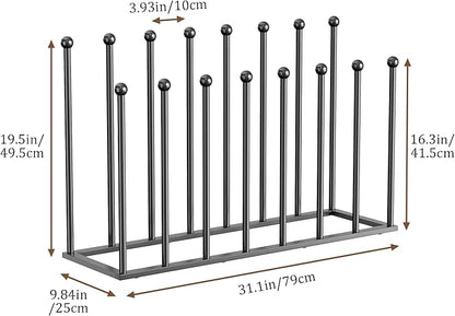pickpiff Free Standing Shoe Racks - 19.5 Inch Black Metal Boot Rack Organizer Tall Boots for Dorm Room, Closet, Entryway, Bedroom, Patio Outdoor, Hallway, Black, Shoe Storage Fit for 8 Pairs