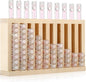 Wonderjune 1 Pcs Wooden Lipsticks Holder 0.7 inch Lip Balm Tube Holder Lip Gloss Organizer Display Wood Lipsticks Tube Tower Organizer for Market Craft Booth Room Display (10 Slot)