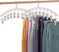 2 Pack Pink Legging Organizer for Closet, Metal Yoga Pants Hangers w/10 Clips Holds 20 Leggings Hangers Space Saving Hanging Organizer w/Rubber Coated Closet for Organizers and Storage