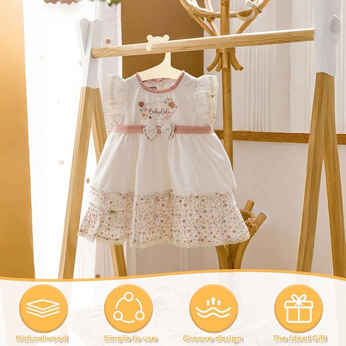 20PCS Wooden Kids Hangers 9" Baby Clothes Hangers, Baby Children Wooden Hangers, Cute Little Kids Hangers, Newborn Girl Boy Hangers for Clothing Pants Coats Skirts Storage (Bear Paw)