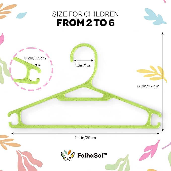 Kids Plastic Hangers (20 Pack, Multicolor), 11.4 Inch Colored Translucent Hangers for Baby/Toddler Clothing (Girls and Boys Aged 2 to 6)