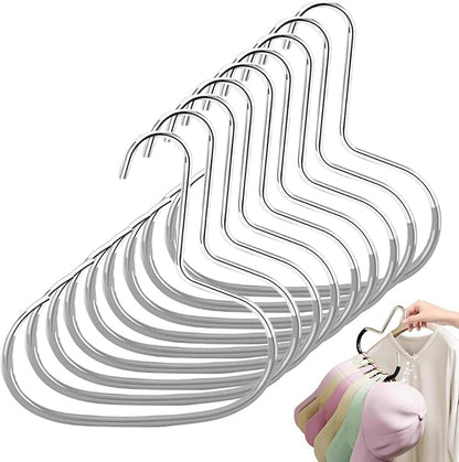 Durable Steel Hangers: Maximize Closet Space with Versatile Storage, Multifunctional Stainless Steel Hat Hangers, Heavy Duty Space Saving Closet Organizer for Hats, Scarves, Belts (Gray,9PCS)