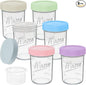 Xyptorix 16 oz Overnight Oats Containers with Lids, 6-Pack Leak-Proof Wide Mouth Mason Jars & Separate Compartments for Fruits/Nuts, Airtight Glass Jars for Chia Pudding, Yogurt, Parfait and Salad