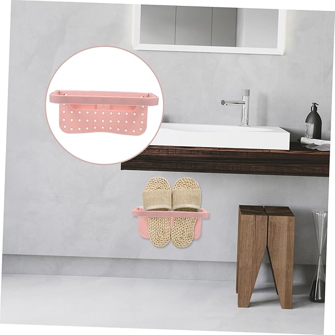 VOSAREA 4pcs Wall Mounted Foldable Shoes Rack Eco-friendly Hanging Organizer for Slippers Sneakers More White Pink Grey Blue Easy to Install Space Saving for Home