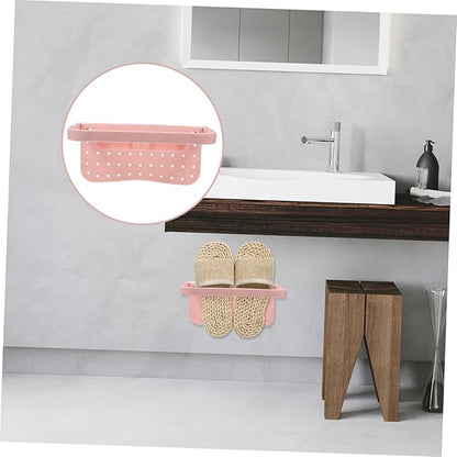 VOSAREA 4pcs Wall Mounted Foldable Shoes Rack Eco-friendly Hanging Organizer for Slippers Sneakers More White Pink Grey Blue Easy to Install Space Saving for Home