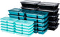 GoodCook Meal & Snack Prep Container Set, Includes Embossed Measurements & Color Coordinated Lids, Made Without BPA, 60-Piece Set