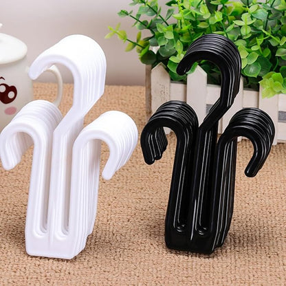 12pcs Black Plastic Shoes Hanging Organizers Sturdy Shoe Hooks for Exercise Bike and Slippers Drying Rack for Home and Dorm