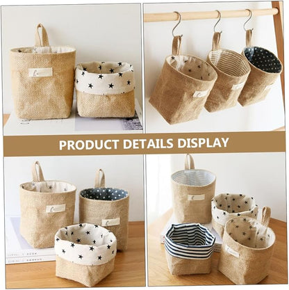2Pcs Hanging Organizer Bag Stylish Door Wall Storage Pouch for Dorm Room Convenient Space Saver Dual Sided Use Natural Beauty Design for Organizing