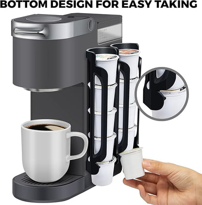 kedofa K Cup Holder for Keurig: Coffee Pod Holder for Counter Small Space, Space Saving K pod Storage Organizer - Kcup holders for Wall Mount (2, Black)