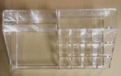 Series Model HZ-05 Acrylic Makeup Organizer, Clear Cosmetic Storage Display, Multi-Compartment Holder for Lipstick, Nail Polish, Brushes