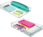 iDesign Makeup Drawer Organizer Tray for Vanity or Bathroom Countertop - Set of 2 - Clear