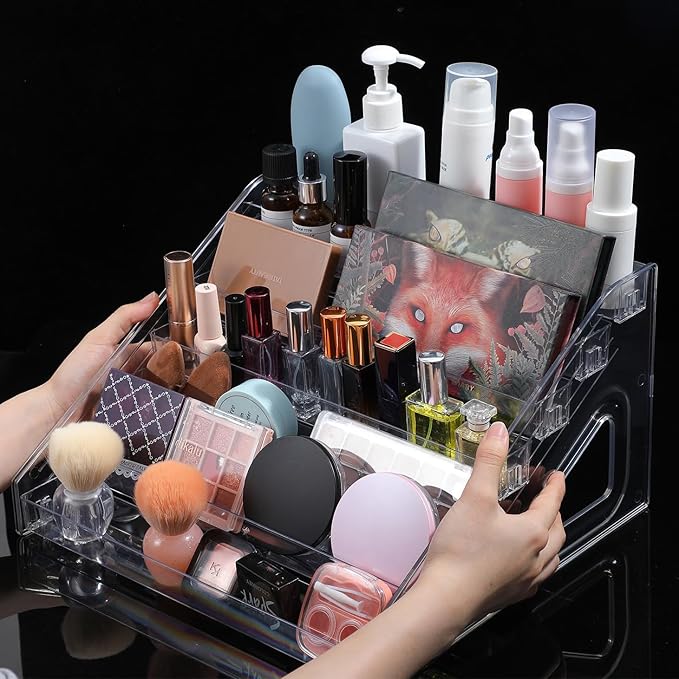 Acrylic Nail Polish Organizer Rack,7-Tier Nail Polish Holder Stand, 2 Pack Storage Holder Stand,Sunglass Organizer, Essential Oils Storage Shelf, Holds Up to 84 Bottles