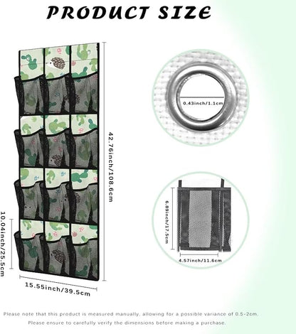 Hedgehog Shoe Organizer Over The Door,Hanging Shoe Organizer,Over Door Shoe Organizer,Space Saving Hanging Storage Holder,Closet Rack Hanger with 12 Mesh Pockets for Home Decor