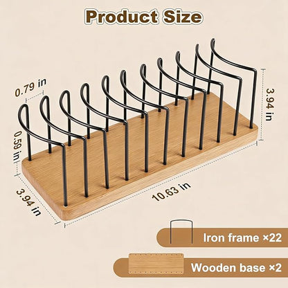Hat Organizer for Baseball Caps, Wooden Tabletop Hat Rack Holder for 10 Hats Hat Display Stand for Closet Organizers and Storage Natural 2 Pack