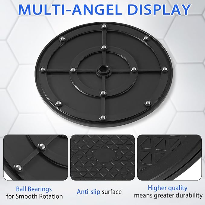 2 Pcs (8 Inch) Heavy Duty Rotating Swivel Stand - Lazy Susan with Steel Ball Bearings for Model Base/Rotating Plants/Crafts Stand Monitor/TV/Monitors/Potted Plants (360˚ Rotation)