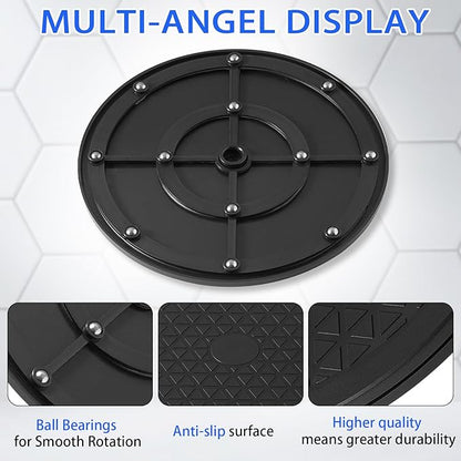 2 Pcs (10 Inch) Heavy Duty Rotating Swivel Stand - Lazy Susan with Steel Ball Bearings for Model Base/Rotating Plants/Crafts Stand Monitor/TV/Monitors/Potted Plants (360˚ Rotation)