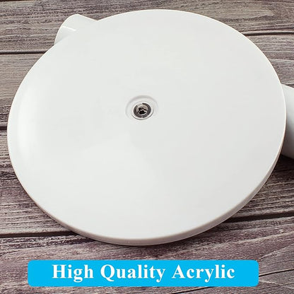 Jersvims 8 Inch Acrylic Turntable Platter, White Turntable Organizer Round Rotating Plate for Kitchen Pantry Cabinet Desk Rack Spice Cake Cookie Decorating