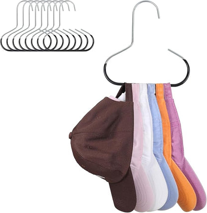 Baseball Hat Organizer Cap Rack for Closet 8 packs Black Hat Holder for Closet for Hat, Tie, Bra, Belt, Tank Top, Scarf
