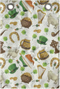 Ambesonne Clover Hanging Pocket Organizer, Irish Culture Themed Pattern Beer Horse Shoe Coin Pot Leprechaun Hat, Printed Polyester Storage Bag with Pockets, 14" x 20", Ivory Multicolor