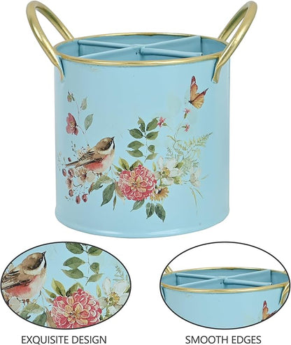 Z&Z ornamentorum Kitchen Utensil Holder for Kitchen Cunter Stylish kitchen Cooking Utensil Organizer Farmhouse Spatula Holder for Countertop (Blue)