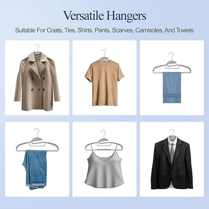 ZENY Hangers 50 Pack - Heavy Duty Hangers for Coats, Pants & Dress - Non Slip Suit Hangers for Closet - 360°Swivel Hook，Space Saving