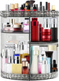 360 Rotating Makeup Organizer Large Capacity Cosmetics Organizer Beauty Organizer Clear Cosmetic Storage Display Case with 8 Layers and Detachable Shelves for Bedroom Dresser