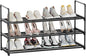 Shoe Rack, 3-Tier Shoe Organizer, Sturdy Shoe Storage Shelf, Perfect for Front Door Entrance, Closet & Entryway, Easy to Assemble, DIY Layering Options (S - 3 Tier)