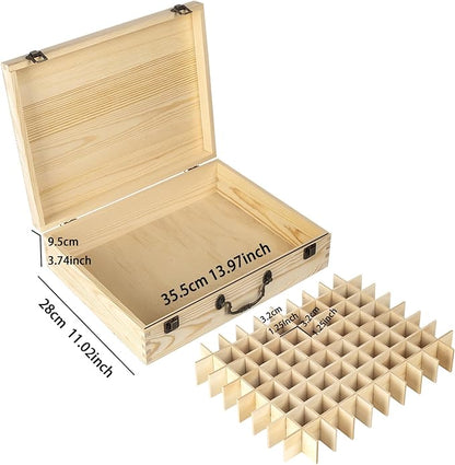 Essential Oil 80 Slots Storage Box Wooden Essential Oils Display Organizer Stand Holder for 15 ml Bottles Nail Polish Collection.