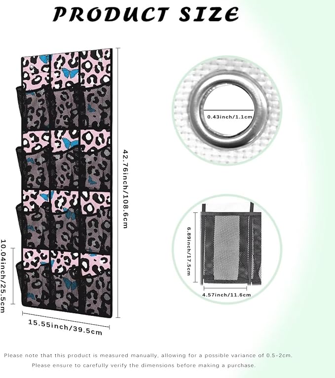 Pink Over The Door Shoe Organizer Mesh Pockets Spot Door Hanging Shoe Organizer for Dorm Room 12 Pockets Wall Hanging Storage