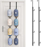 SWTYMIKI Over Door Hat Rack - 2 Packs Hat Organizer with 8 Hooks Design, Hanging Baseball Cap Organizer Storage Holds Up to 40 Caps for Door, Bedroom, Closet (Black)