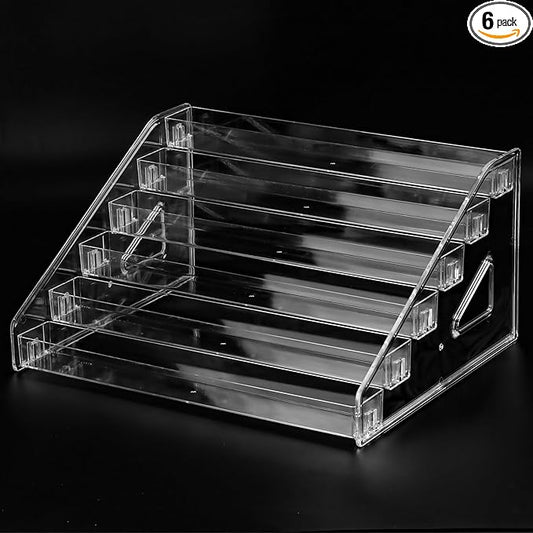 SUTOKAKA Nail Polish Organizer Clear Acrylic Eyeglasses Display Holder Essential Oil Storage Rack Makeup Stand Tray - 6 Layer