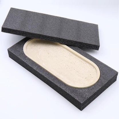OOBOOB Oval Natural Marble Bathroom Tray for Decor Countertop, Marble Vanity Tray for Candles Perfume, Jewelry, Cosmetics, Elegant Vanity Organizer for Jewelry, Perfume