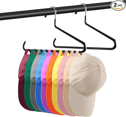Hat Organizer for Baseball Caps - 2 PCS Hat Hangers for Closet - Stainless Steel Hat Rack - Cap Holder Hat Storage Holds 20 Caps - Birthday Gifts for Men & Women