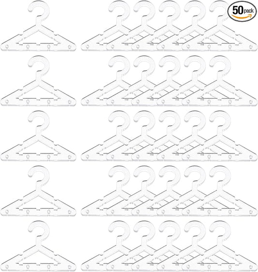 PATIKIL 50pcs Clothes Hanger Earring Holder, Mini Acrylic Coat Hangers Earring Hangers Hanger Rack for Earring Holder Organizer Stand Studs, Transparent