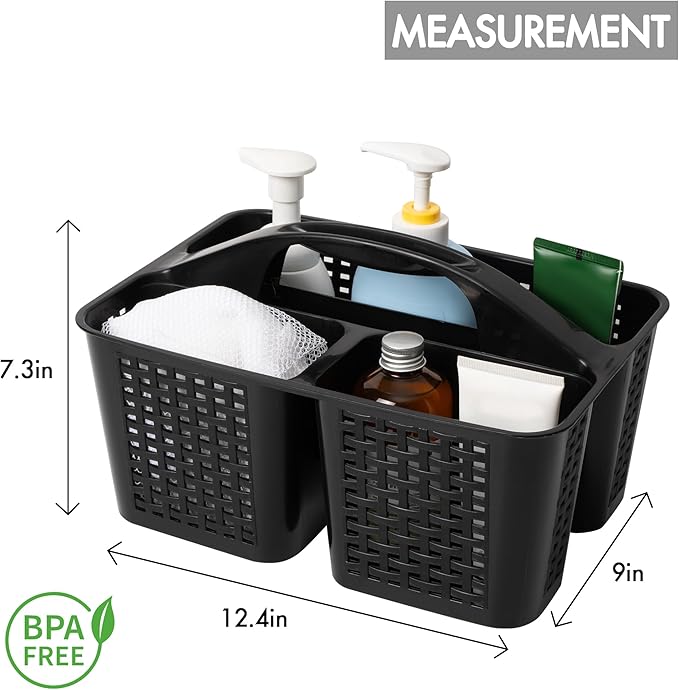 Tiawudi Portable Shower Caddy, Caddy Organizer with Handle, Plastic Shower Basket Hold Soap, Shampoo, Hair Supplies and Beauty Products, Cleaning Supplies Organizer for Home, Dorm, Shelf and Cabinet