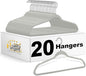 Quality Hangers 20 Pack Plastic Hangers for Clothes - Slim Non-Velvet Hangers with 360° Swivel Chrome Hook & Non Slip Notches - Ideal for Dresses Coats Shirts Jackets & More - Gray