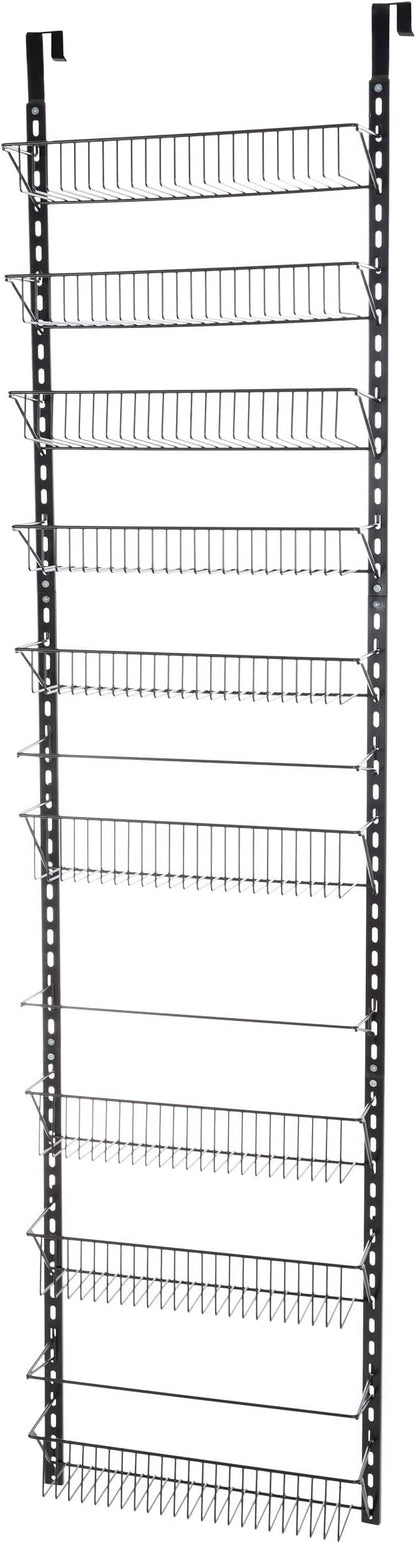 Home-Complete Over the Door Pantry Organizer - 9-Tier Organizer for Bathroom, Closet, or Kitchen Storage - Pantry Organizers and Storage (Black)