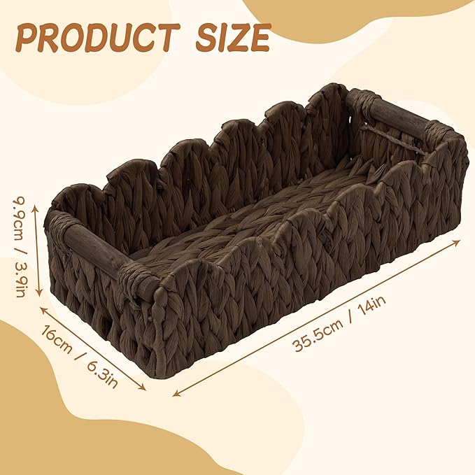 Toilet Paper Storage Basket Bathroom Counter Organizer Wicker Baskets for Organizing Cute Basket for Bedroom Nursery Room Kitchen Bathroom Decor -Dark Brown