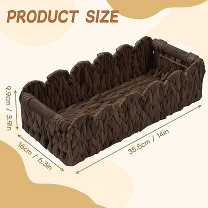 Toilet Paper Storage Basket Bathroom Counter Organizer Wicker Baskets for Organizing Cute Basket for Bedroom Nursery Room Kitchen Bathroom Decor -Dark Brown