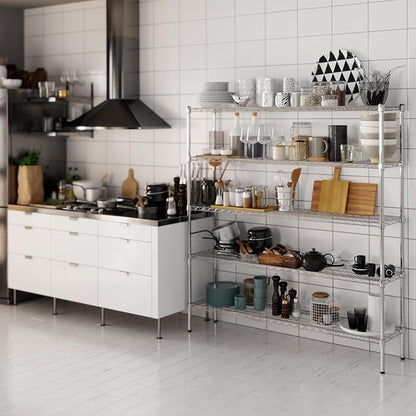 14" Deep x 60" Wide x 64" Height Wire Shelving Kit | 5-Tier | NSF Commercial Storage Rack Unit