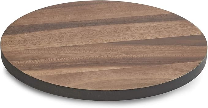Woodard & Charles Round Lazy Susan Turntable with Stainless Steel Ball Bearing Mechanism, (Black) ★★Pack of 6★★