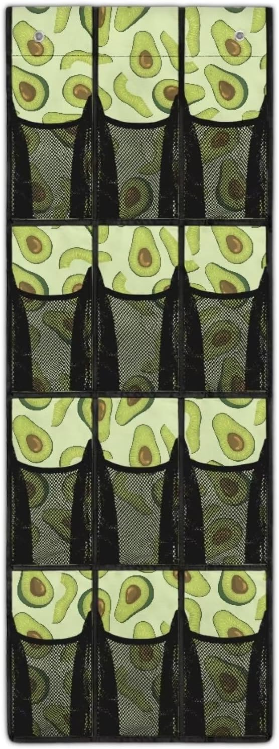 Avocado Over the Door Organizer with 12 Mesh Pockets Back of Door Shoe Organizer Hanging Shoe Rack for Closet Storage Bag for Socks Hat Underwear Apartments Dorms Bathrooms