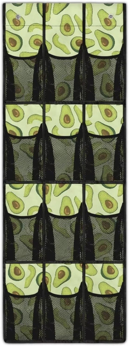 Avocado Over the Door Organizer with 12 Mesh Pockets Back of Door Shoe Organizer Hanging Shoe Rack for Closet Storage Bag for Socks Hat Underwear Apartments Dorms Bathrooms