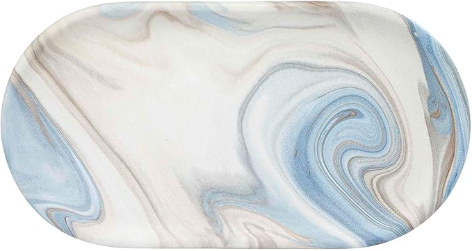 Avanti Linens - Vanity Tray, Resin Countertop Accessories, Guest Bathroom Essentials (Waves Collection, Blue)